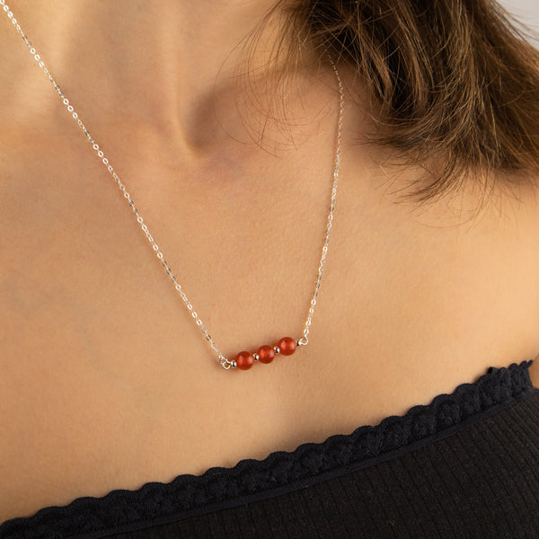 Red Carnelian Crystal Necklace, Minimalist Necklace, Fertility and Concepcion Support Necklace, New Beginning