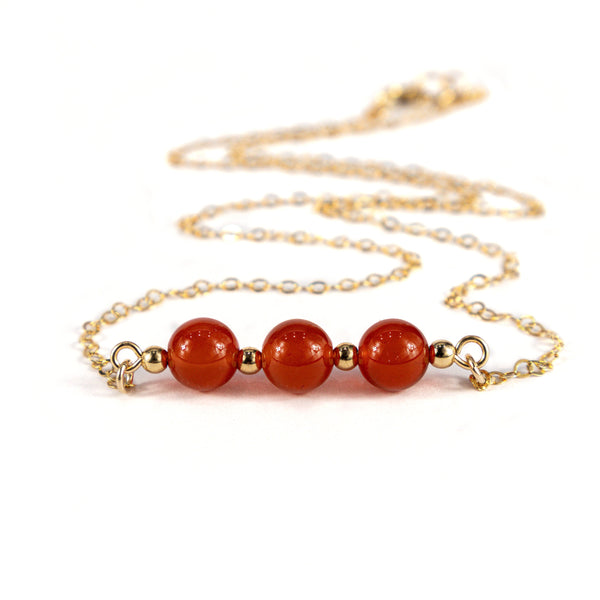 Red Carnelian Crystal Necklace, Minimalist Necklace, Fertility and Concepcion Support Necklace, New Beginning