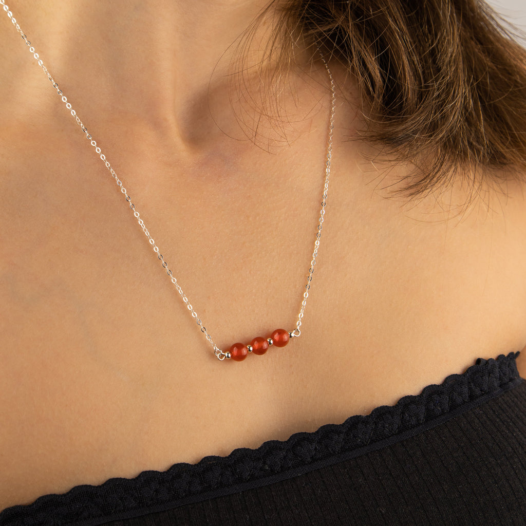 Red Carnelian Crystal Necklace, Minimalist Necklace, Fertility and Concepcion Support Necklace, New Beginning