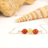 Carnelian Crystal Necklace, Rutilated Quartz Crystal Minimalist Necklace, Fears and Foiba's Protection Necklace