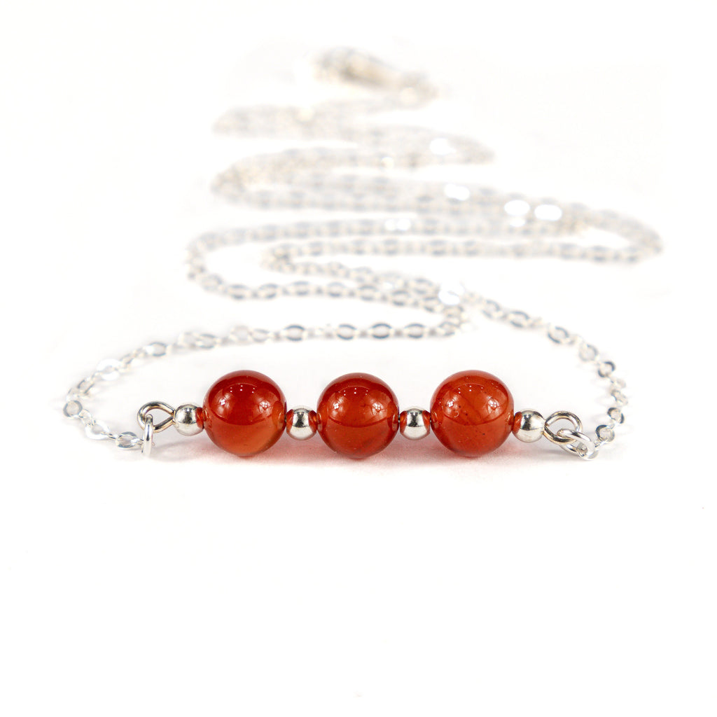 Red Carnelian Crystal Necklace, Minimalist Necklace, Fertility and Concepcion Support Necklace, New Beginning